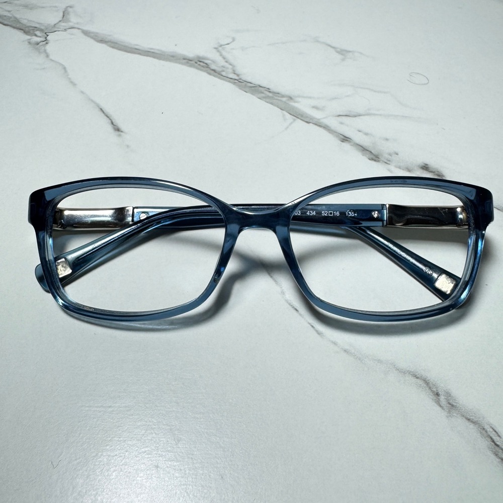 Marchon NYC M-5003 434 Blue Crystal Embellished Eyeglasses Frames 52-16-135
